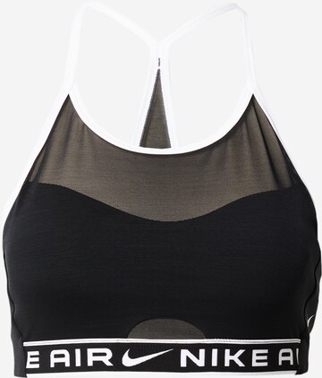 NIKE Bustier Sports-BH i sort: forside