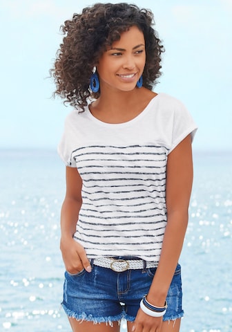 BEACH TIME Shirt in White: front