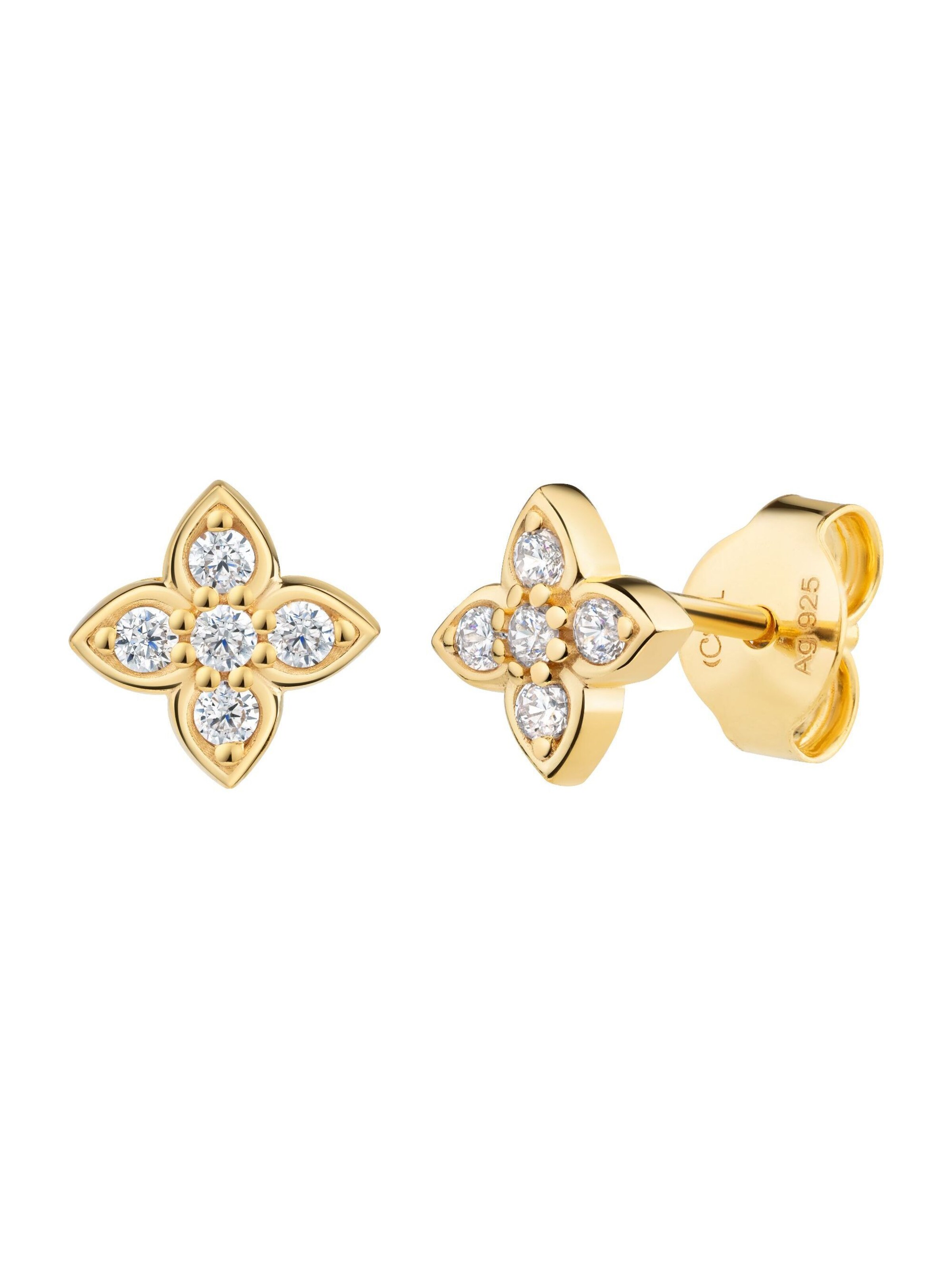 Boucles d'oreilles caï en or : devant