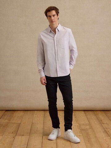 DAN FOX APPAREL Regular fit Button Up Shirt 'Damon' in Purple