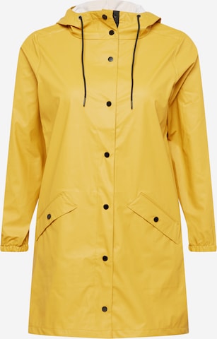 Cappotto funzionale 'Mrainy' di Zizzi in giallo: frontale