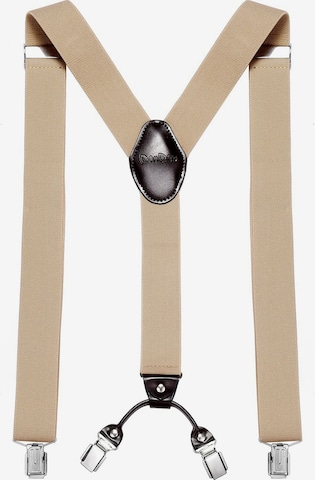 DonDon Suspenders in Beige: front