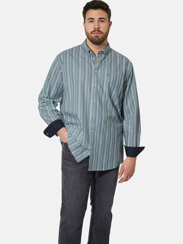 Charles Colby Comfort fit Overhemd in Blauw: voorkant