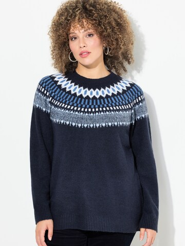 Ulla Popken Trui in Blauw: voorkant