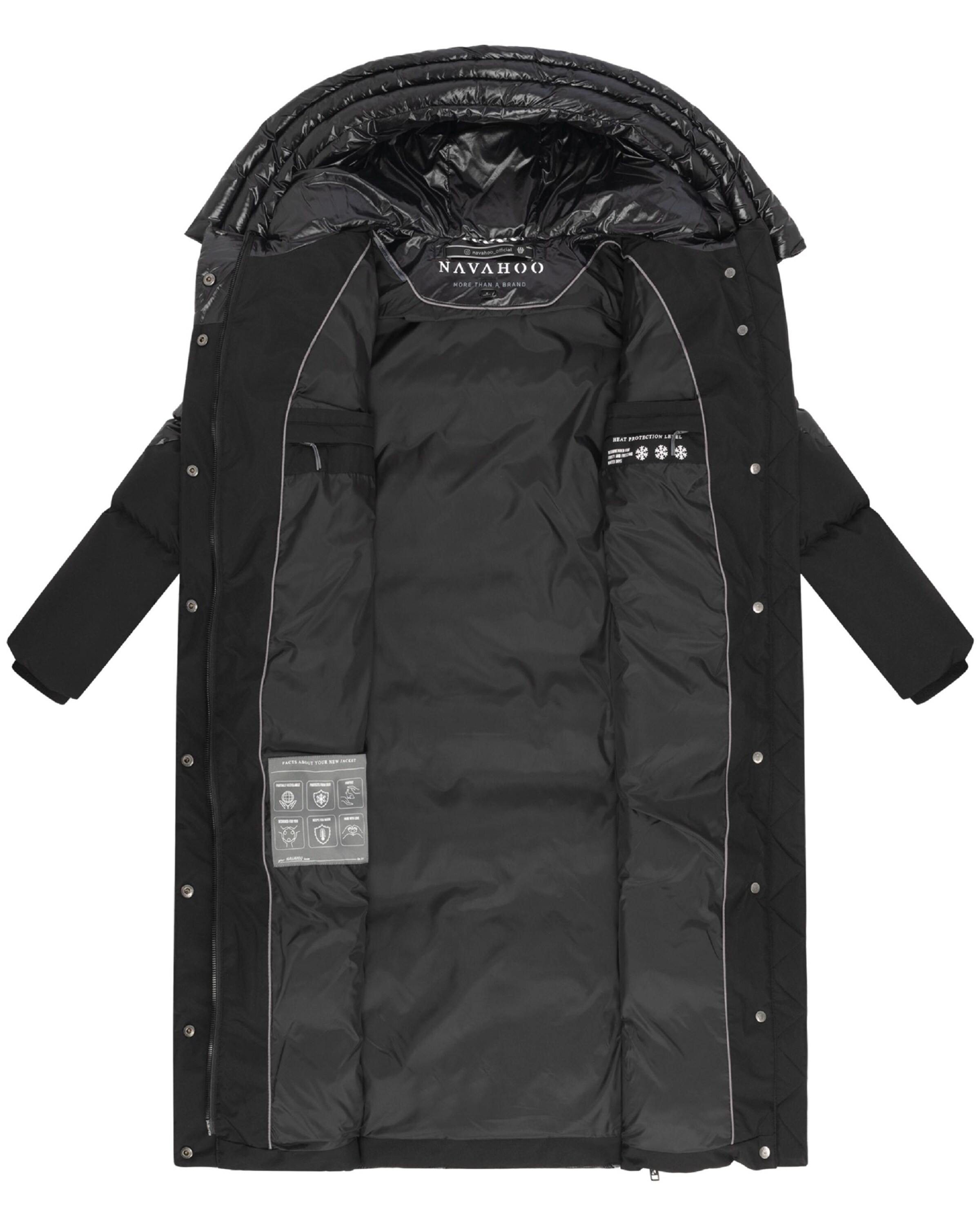 NAVAHOO Wintermantel 'Knusperherz 14' in Schwarz