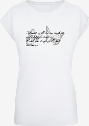 Merchcode Shirt 'Spring Saying' in White: front
