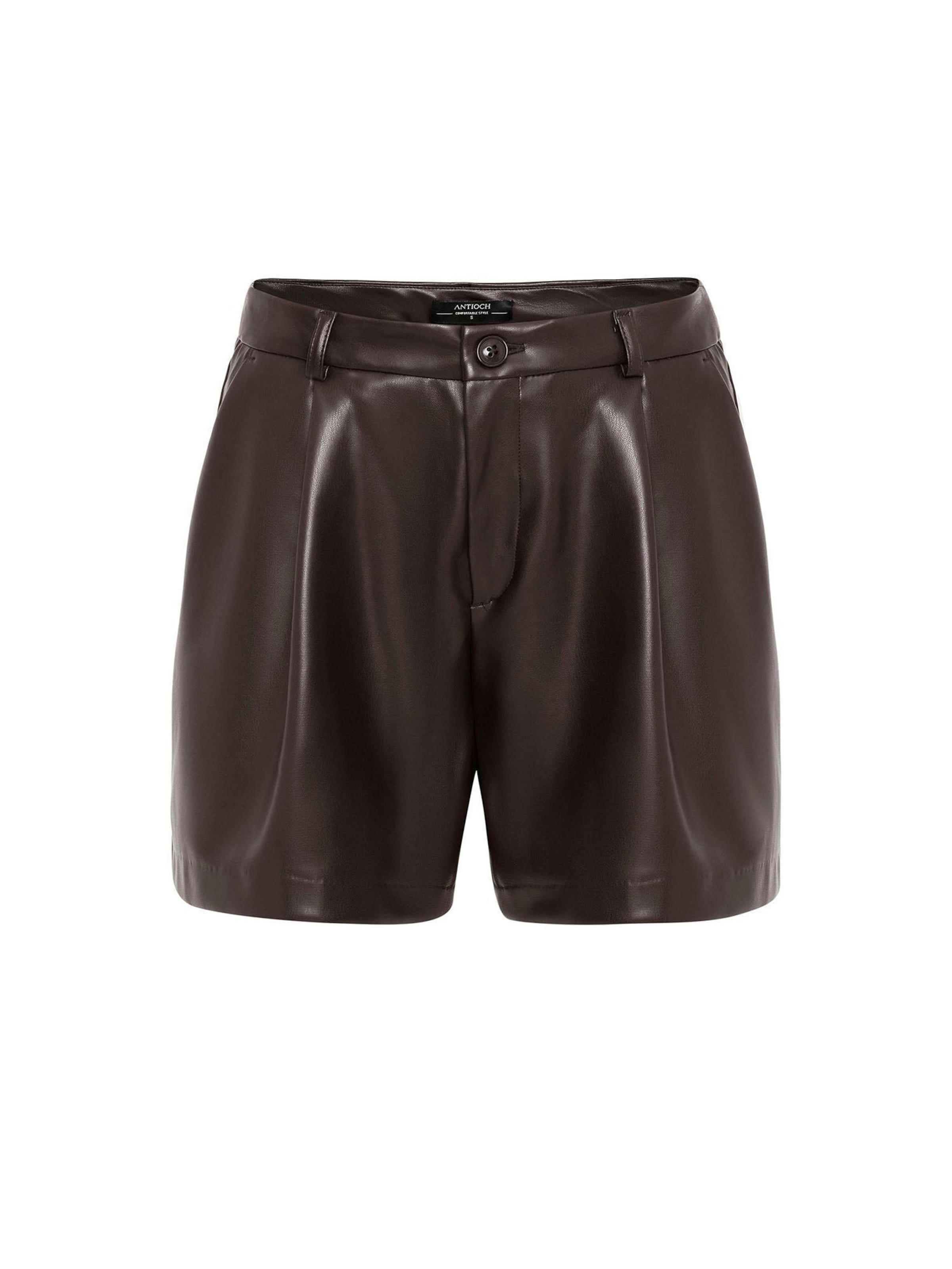 Antioch tavaline Voltidega püksid, värv pruun: eest vaates