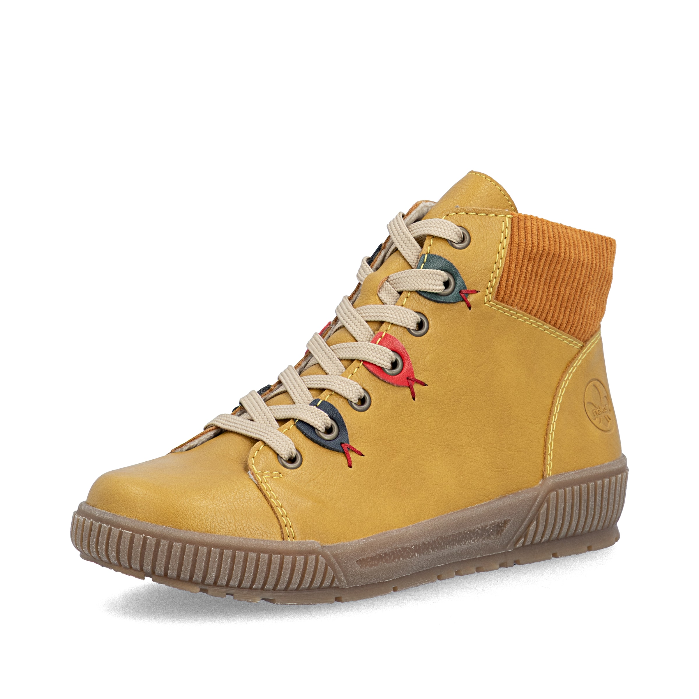 Bottes à lacets Rieker en jaune : devant