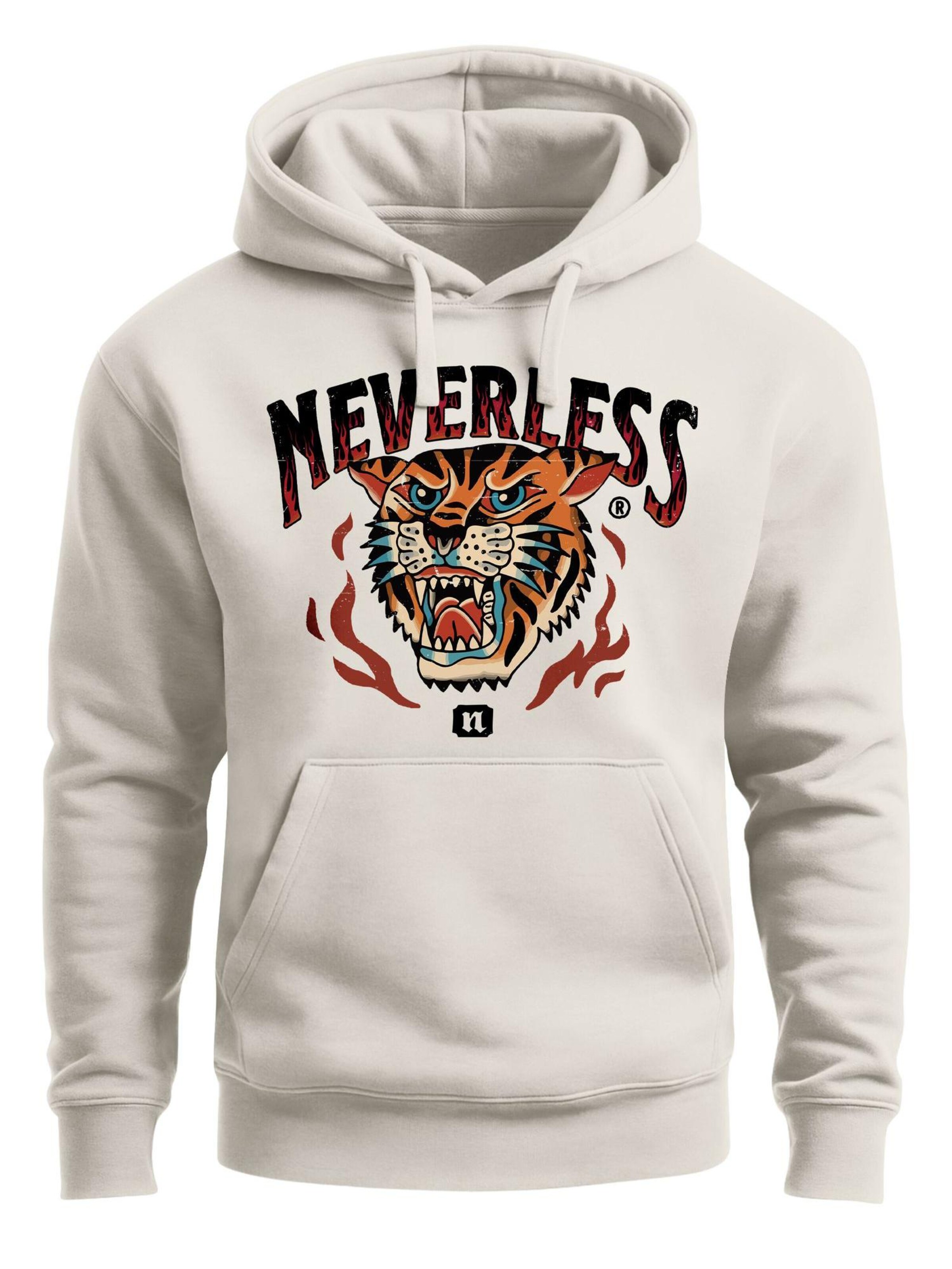 Neverless Sweatshirt 'Tiger' in Beige: front