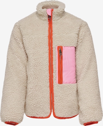 KIDS ONLY Fleece Jacket 'Lana' in Beige: front