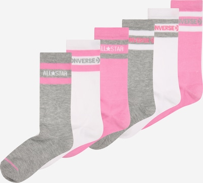 CONVERSE Čarape u siva melange / roza / bijela, Pregled proizvoda