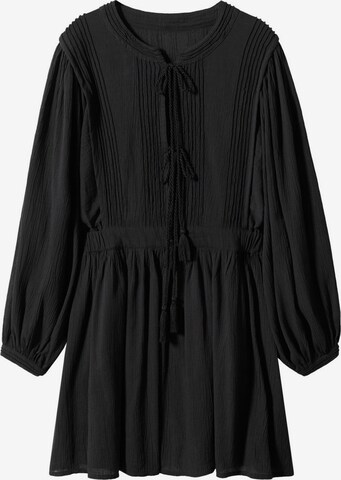 MANGO Summer Dress 'Roman' in Black: front