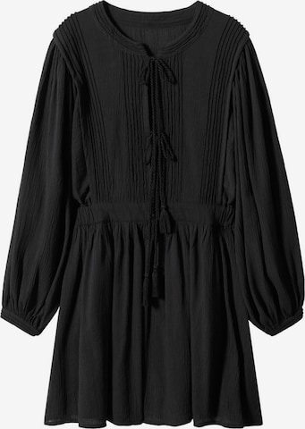 MANGO Shirt Dress 'Roman' in Black: front