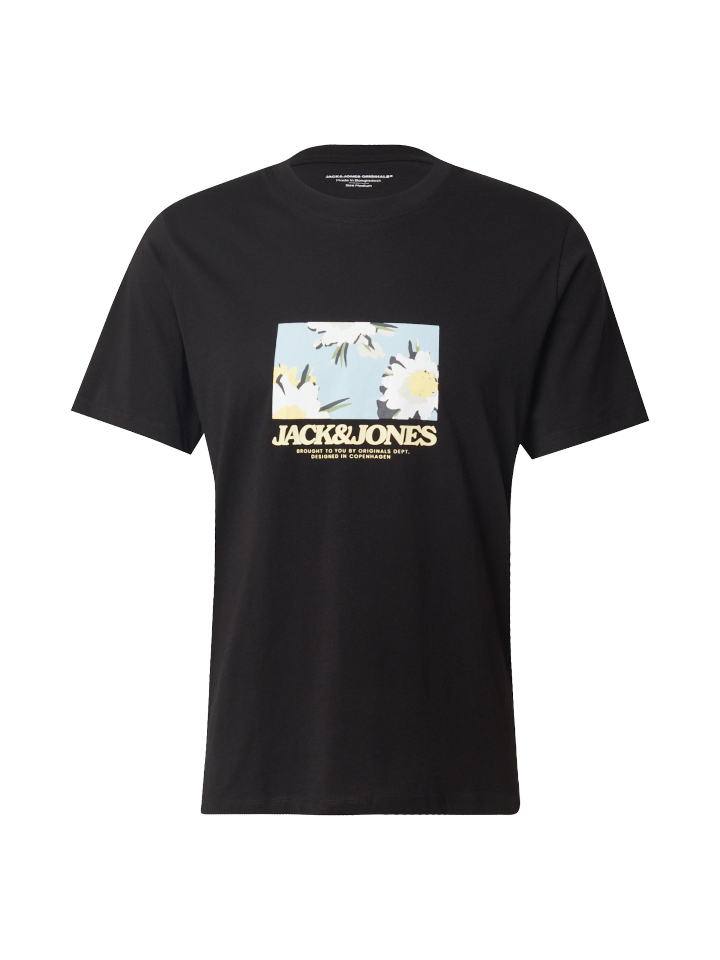melns JACK & JONES T-Krekls: no priekšpuses
