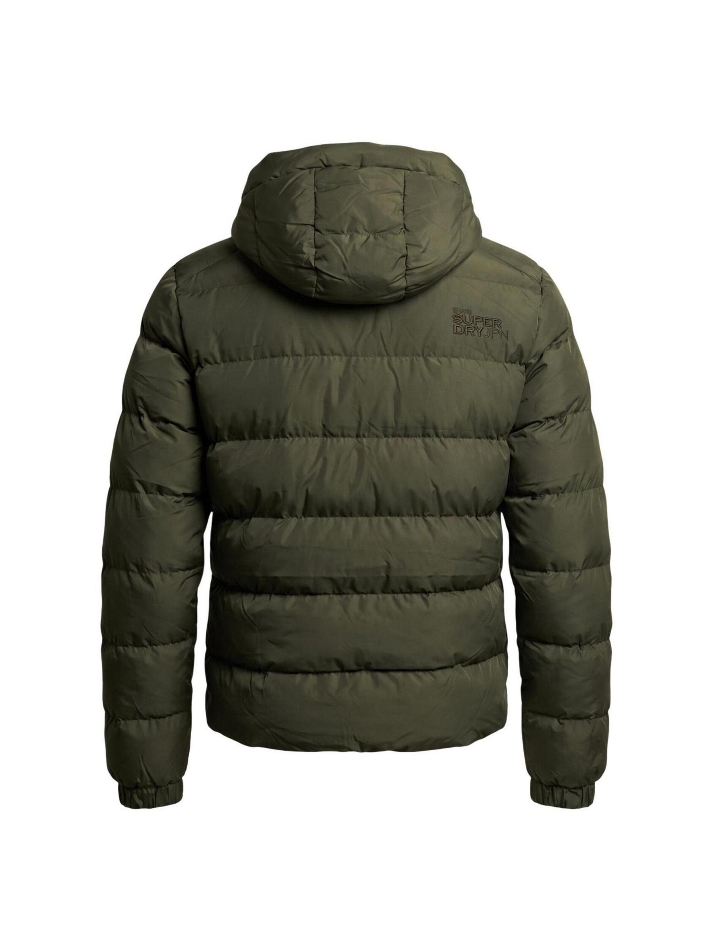 Superdry Winterjas 'Hooded Sports Puffer Jacket SDM5011905A' in Groen