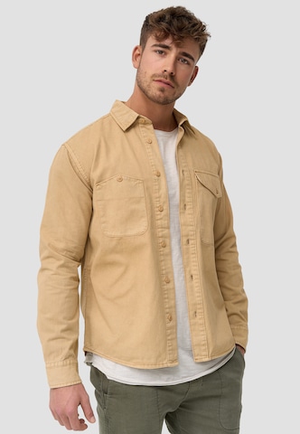 INDICODE JEANS Regular fit Overhemd 'Giuseppe' in Beige