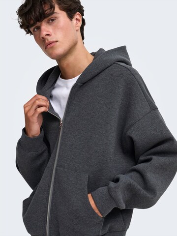 Only & Sons Кофта на молнии 'ONSGOYLE ' в Серый