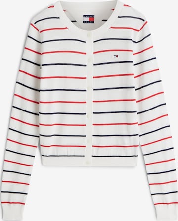 Tommy Jeans Strickjacke 'ESSENTIAL' in Weiß: Vorderseite