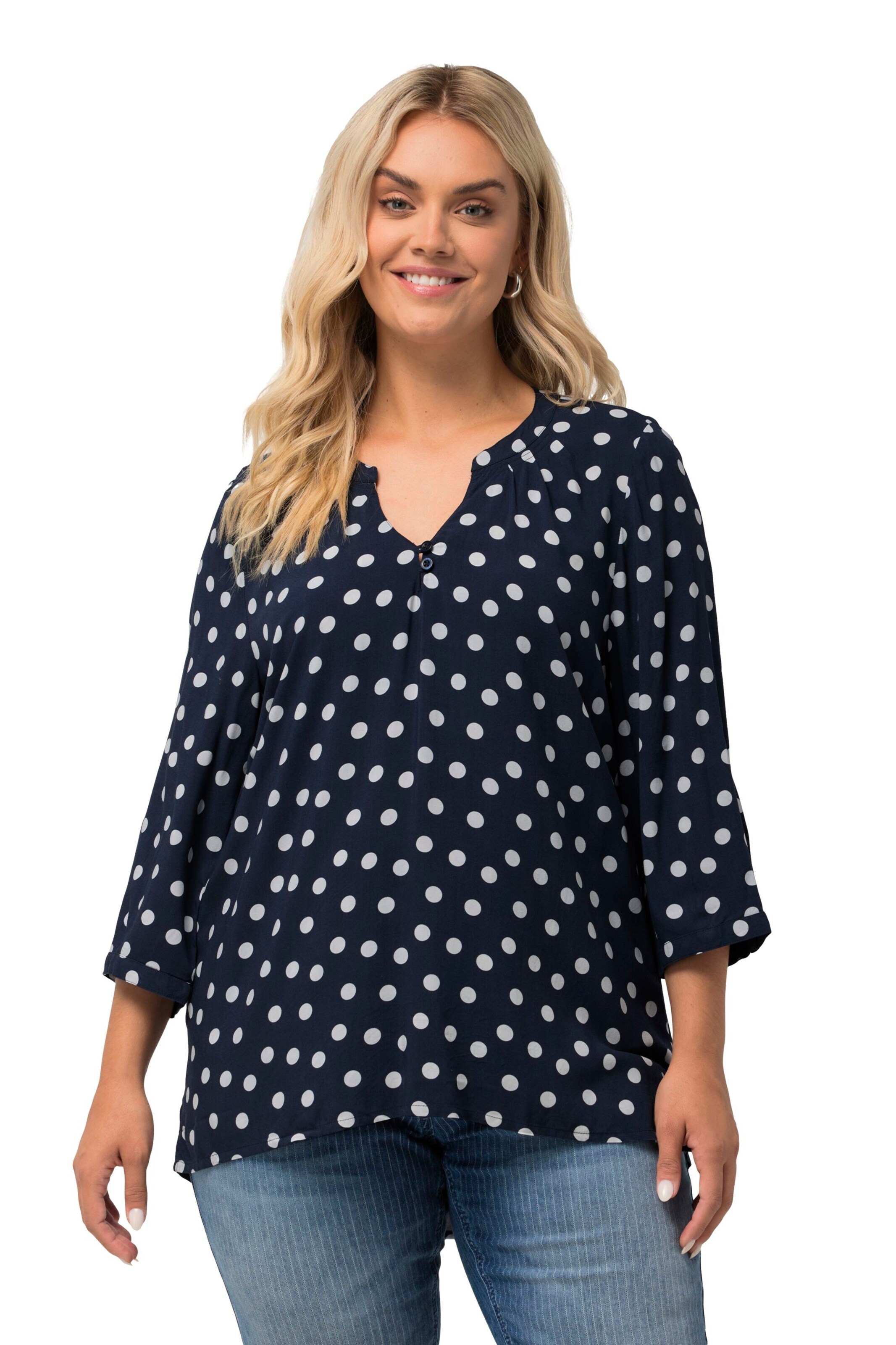 Ulla Popken Tunika i blå: framsida