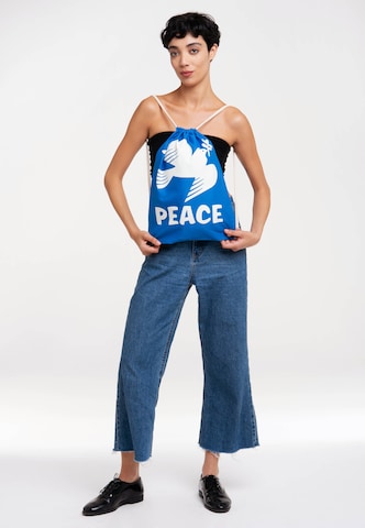 LOGOSHIRT Gym Bag 'Peace - Friedenstaube' in Blue