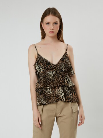 Influencer Top in Brown: front