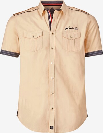 Jan Vanderstorm Comfort fit Button Up Shirt ' Skirnir ' in Beige: front