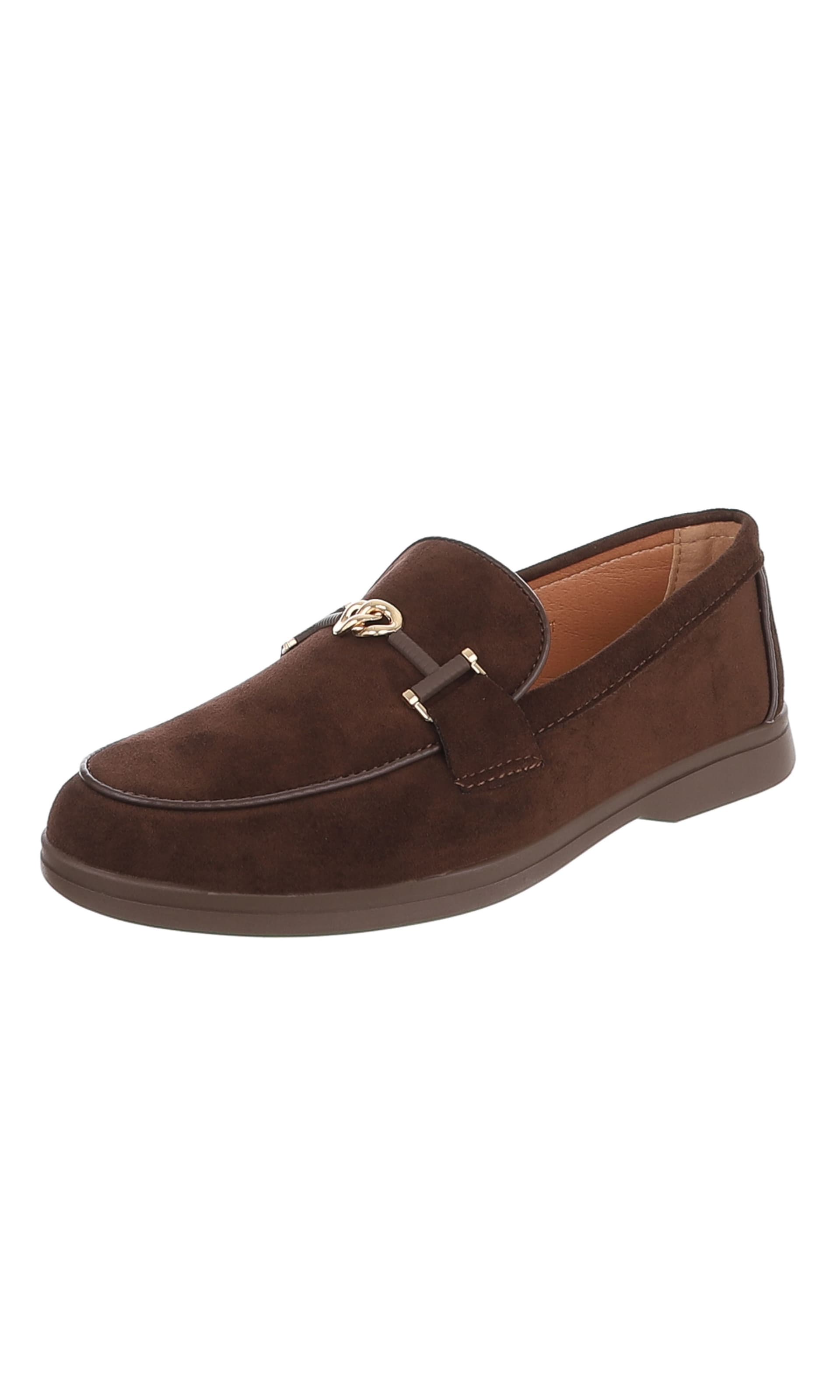 Ital-Design Slipper in Braun: Vorderseite