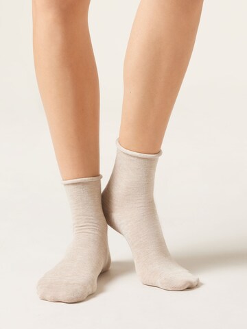 CALZEDONIA Socks in Beige: front