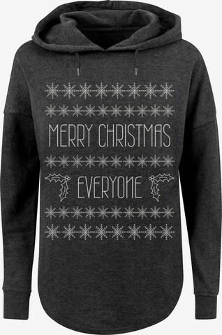 F4NT4STIC Sweatshirt 'Merry Christmas Everyone Weihnachten' in Grijs: voorkant