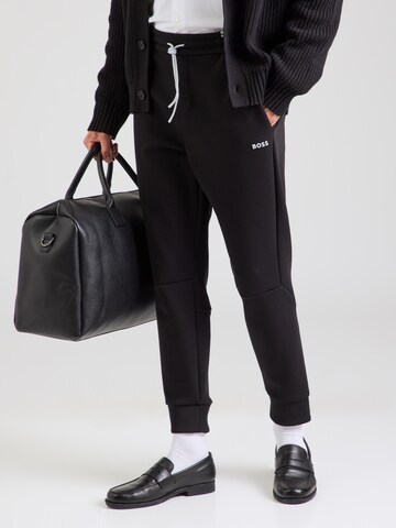 BOSS Tapered Trousers 'Zone' in Black: front