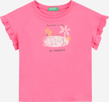 T-Shirt UNITED COLORS OF BENETTON en rose : devant