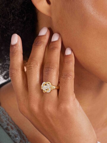 Lucardi Ring 'Dagi Knoten' in Gold: front