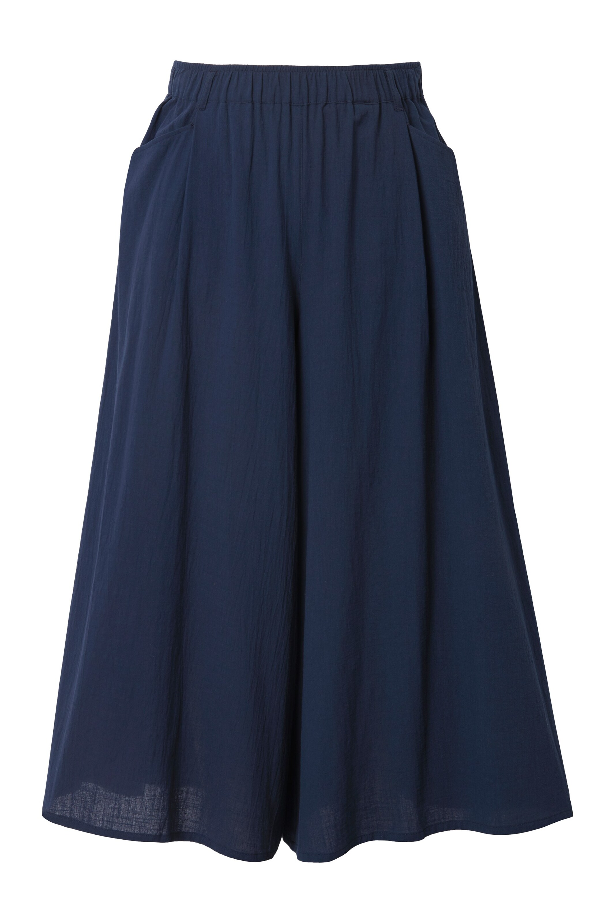 Ulla Popken Wide leg Broek in Blauw: voorkant