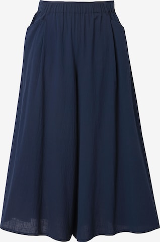 Ulla Popken Pleat-Front Pants in Blue: front