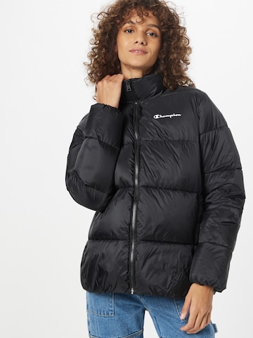 Champion Authentic Athletic Apparel Winter Jacket in Black: front