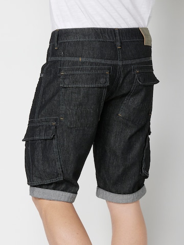 KOROSHI Regular Cargojeans in Zwart