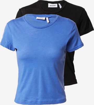 T-shirt WEEKDAY en bleu : devant