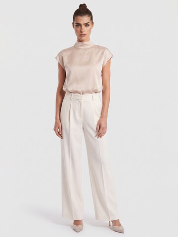 APART Wide leg Pleated Pants in White