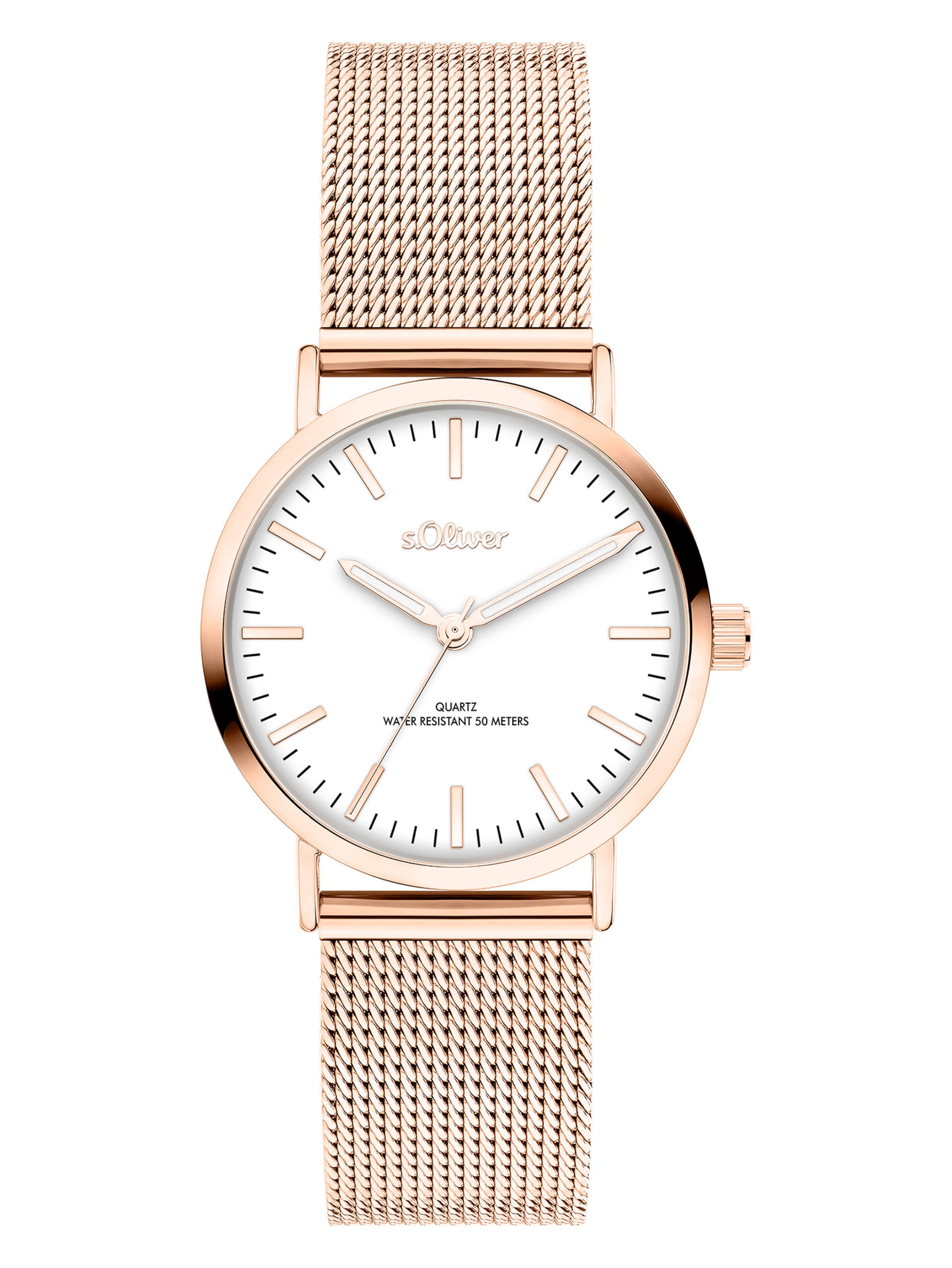 s.Oliver Analoguhr in Gold: Vorderseite