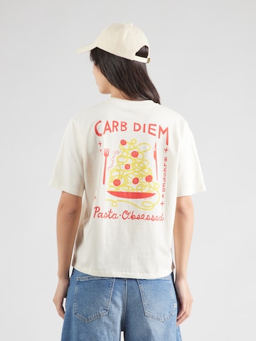 T-shirt 'Carb Diem' Iriedaily en blanc : devant
