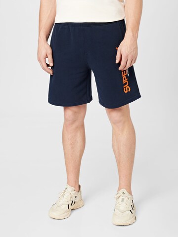Superdry Regular Trousers in Blue: front