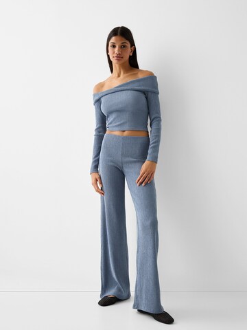 Bershka Flared Pants in Blue