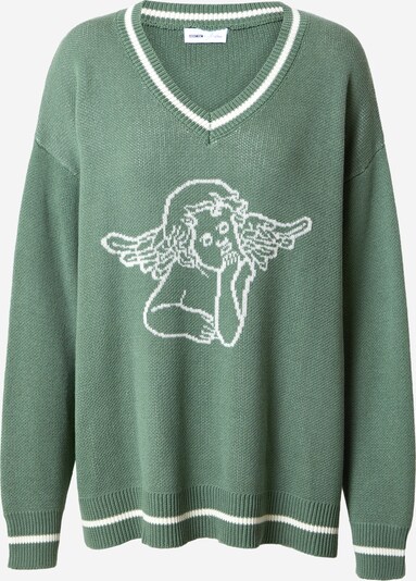 ABOUT YOU x Millane Pullover 'Mia' in grün / weiß, Produktansicht