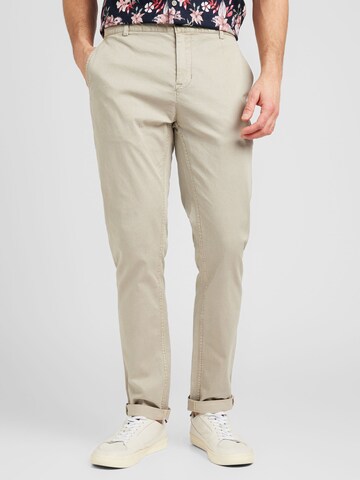 GARCIA Tapered Lærredsbukser i beige: forside