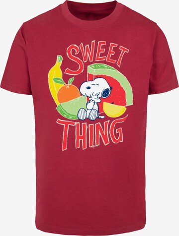 Merchcode Shirt 'Peanuts - Sweet thing' in Rood: voorkant