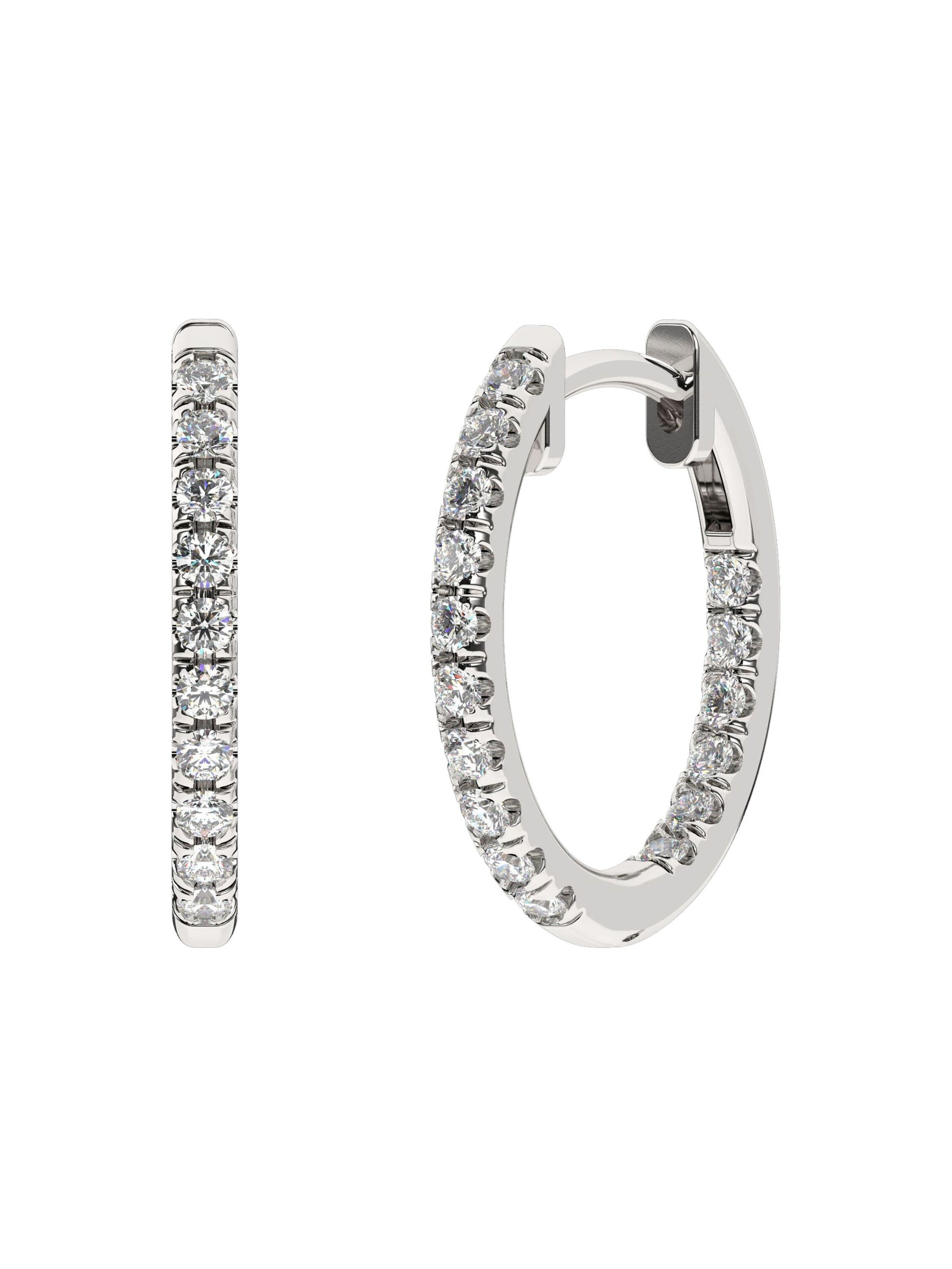 Diam Addict Boucles d'oreilles en argent / blanc, Vue avec produit