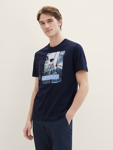 T-Shirt TOM TAILOR en bleu : devant