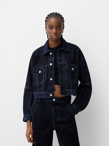 Bershka Prechodná bunda - Modrá: predná strana