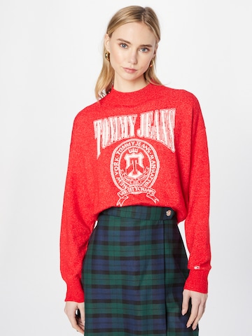 Tommy Jeans Sweter w kolorze czerwony: przód