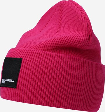 KARL LAGERFELD JEANS Beanie in Pink: front